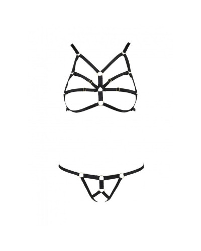 Комплект белья из стреп Passion Exclusive ARMANDA SET XXL/XXXL, black - Фото №5