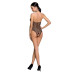 Бодистокинг в крупную сетку Passion BS087 black, открытая спина, халтер, с доступом - Фото №4