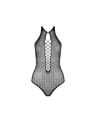 Бодистокинг с декольте Passion BS088 black, имитация корсетной шнуровки - Фото №5