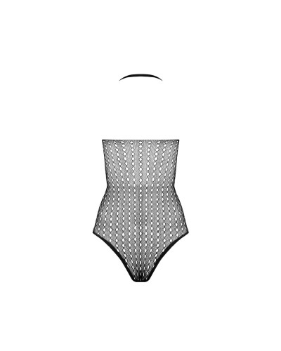 Бодистокинг с декольте Passion BS088 black, имитация корсетной шнуровки - Фото №6