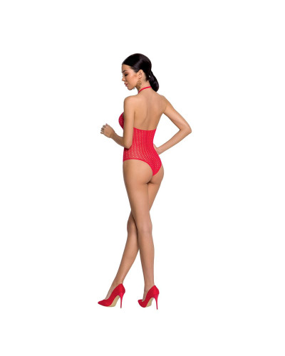 Бодистокинг с декольте Passion BS088 red, имитация корсетной шнуровки - Фото №4