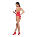 Бодистокинг с декольте Passion BS088 red, имитация корсетной шнуровки - Фото №4
