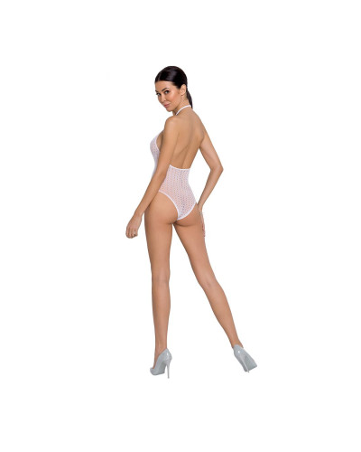 Бодистокинг с декольте Passion BS088 white, имитация корсетной шнуровки - Фото №2