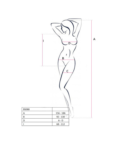 Бодистокинг с декольте Passion BS088 white, имитация корсетной шнуровки - Фото №5