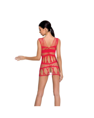 Бодістокінг-сукня Passion BS089 red, міні, плетіння у вигляді павутини - Фото №2