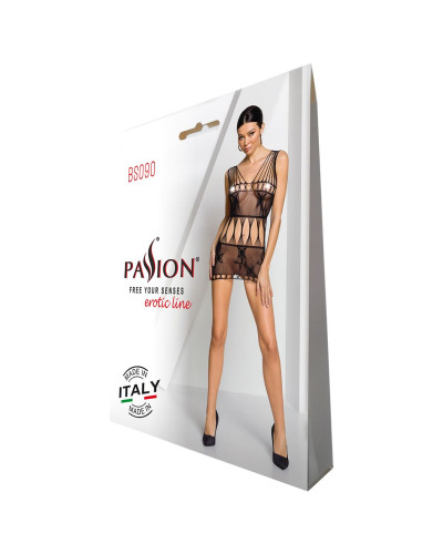 Бодистокинг мини-платье с бабочками Passion BS090 One Size black - Фото №8