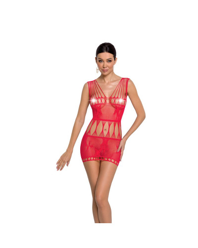 Бодистокинг мини-платье с бабочками Passion BS090 One Size red - Фото №1