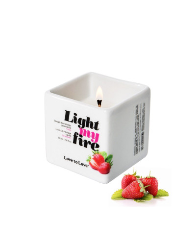 Масажна свічка Love To Love LIGHT MY FIRE Strawberry (80 мл) без парабенів і консервантів - Фото №1