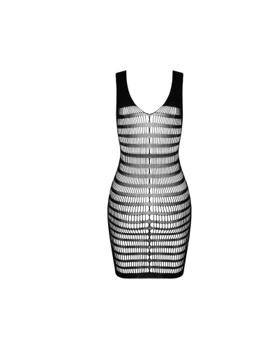 Бодістокінг-сукня з відкритими грудями Passion BS092 black - Фото №4