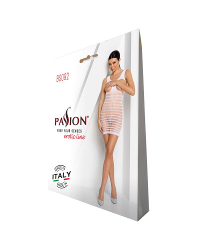 Бодістокінг-сукня з відкритими грудями Passion BS092 white - Фото №4