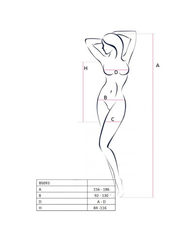 Бодістокінг-сукня з глибоким коміром Passion BS093 white, довгі рукави - Фото №3