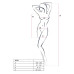 Бодістокінг-сукня з глибоким коміром Passion BS093 white, довгі рукави - Фото №3