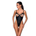 Боді з екошкіри Passion CELINE BODY L/XL, black, з доступом, відкритий - Фото №1