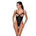 Боди из экокожи Passion CELINE BODY S/M, black, с доступом, открытый - Фото №1