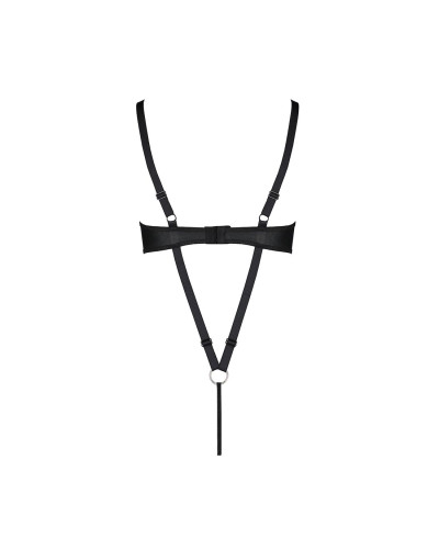 Боди из экокожи Passion CELINE BODY S/M, black, с доступом, открытый - Фото №6