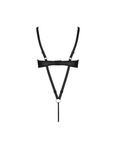 Боді з екошкіри Passion CELINE BODY XXL/XXXL, black, з доступом, відкритий - Фото №6