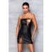 Мінісукня з екошкіри Passion CELINE CHEMISE black L/XL, шнурівка, трусики в комплекті - Фото №3