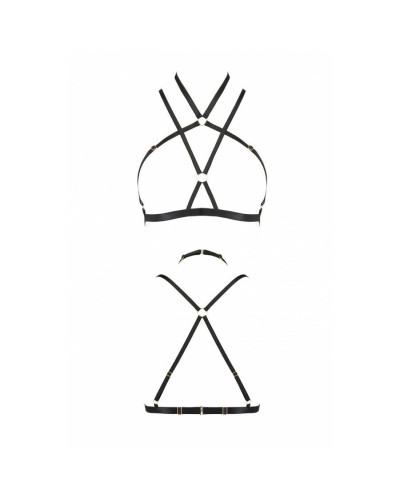 Портупея-стрепи Passion Exclusive KELIS BRA XXL/XXXL, black, трусики в комплекті - Фото №5