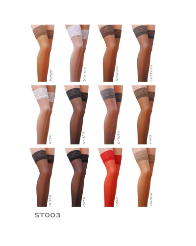Панчохи Passion ST003 3/4 beige, класичні, на ажурній силіконовій резинці - Фото №6