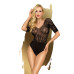 Боди Penthouse All The Way XL Black, открытая спинка, рукава, низ в виде высоких трусиков танга - Фото №1