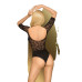 Боди Penthouse All The Way XL Black, открытая спинка, рукава, низ в виде высоких трусиков танга - Фото №2