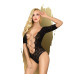 Боді Penthouse Salute Me S/L Black, імітація шнурівки на спині та декольте, геометричне плетіння - Фото №1