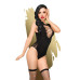 Боди Penthouse Hotter Than Hell S/L Black, непрозрачное, вырезы, декольте, имитация шнуровки, чулки - Фото №1