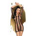 Мінісукня Penthouse Bedtime Surprise S/L Black, велика сітка, рукави, вертикальні вставки - Фото №1