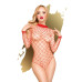 Боді Penthouse Scandalous S/L Red, велика сітка, високий комір, довгі рукави - Фото №1