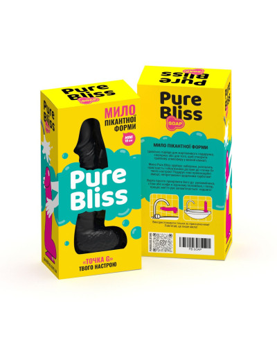 Крафтове мило-член із присоскою Pure Bliss MINI Black, натуральне - Фото №2