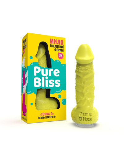 Крафтове мило-член із присоскою Pure Bliss MINI Yellow, натуральне - Фото №2