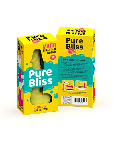 Крафтове мило-член із присоскою Pure Bliss MINI Yellow, натуральне - Фото №7