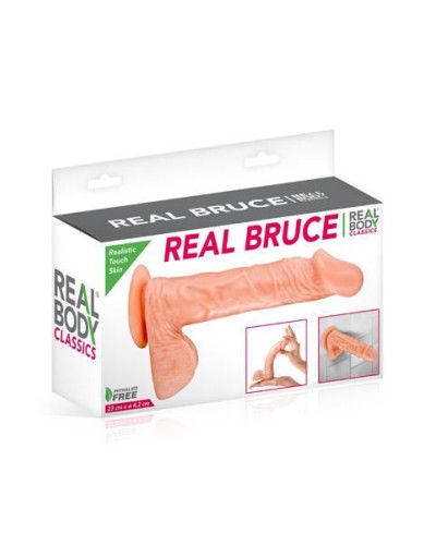 Фалоімітатор Real Body — Real Bruce Flesh, TPE, діаметр 4,2 см - Фото №3