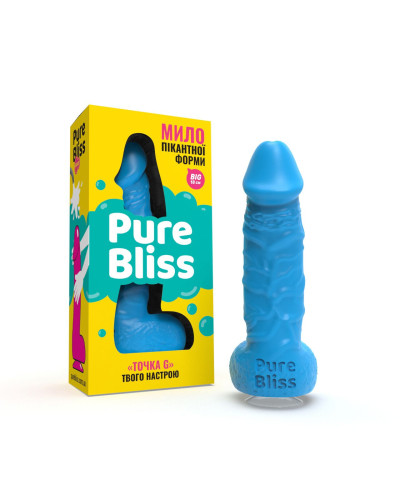 Крафтове мило-член із присоскою Pure Bliss BIG Blue, натуральне - Фото №2