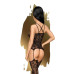 Бодістокінг Penthouse Magical Mistress XL Black, відкритий доступ, квітковий декор, імітація панчіх - Фото №2