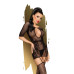 Бодістокінг Penthouse High stakes XL Black, мінісукня, квітковий декор, глибоке декольте, панчохи - Фото №1