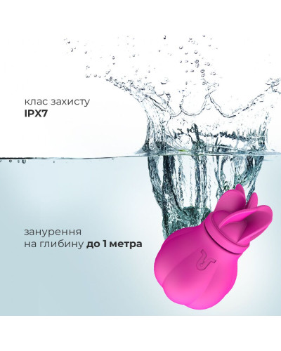 Вібратор Adrien Lastic Caress Pink з насадками для стимуляції ерогенних зон, які обертаються. - Фото №5