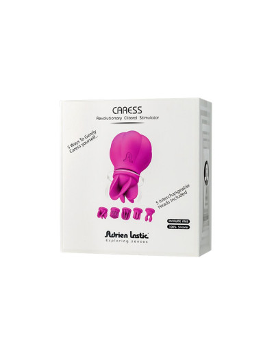 Вібратор Adrien Lastic Caress Pink з насадками для стимуляції ерогенних зон, які обертаються. - Фото №7