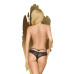 Трусики-бразиліана Penthouse Mermaid Fantasy L/XL Black, мереживо, низька посадка, ремінці, бантики - Фото №2