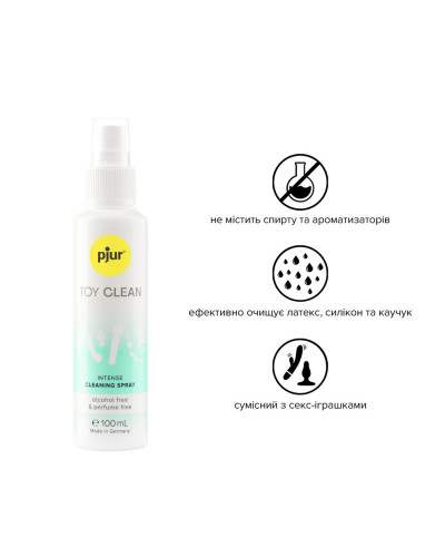 Антибактеріальний спрей для секс-іграшок pjur Toy Clean 100 мл без спирту, делікатний - Фото №2