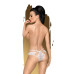 Трусики-бикини Penthouse Catch Me L/XL White, кружево, узкие ремешки, вырезы на ягодицах, бантик - Фото №2