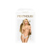 Трусики-тонг Penthouse Dangerous Darling L/XL White, мереживо, висока посадка, виріз спереду, бантик - Фото №3