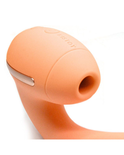 Вакуумный вибратор KISTOY Tina Mini Orange, вагинально-клиторальный - Фото №4