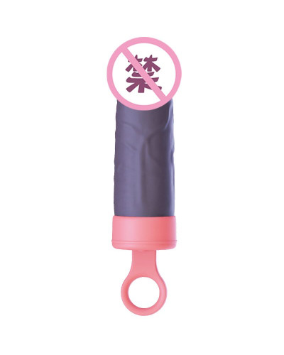 Вибратор CuteVibe Teddy Pink (Black Dildo), реалистичный вибратор под видом мороженого - Фото №3
