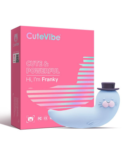 Вакуумный вибратор CuteVibe Franky Blue - Фото №5