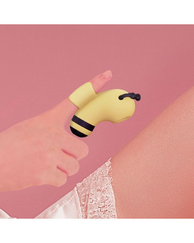 Вакуумний стимулятор із мікрострумами CuteVibe Beebe Yellow, на палець - Фото №5