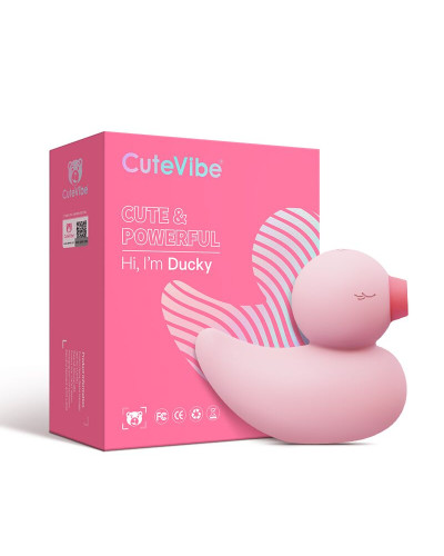 Вакуумний вібратор-качечка CuteVibe Ducky Pink - Фото №4
