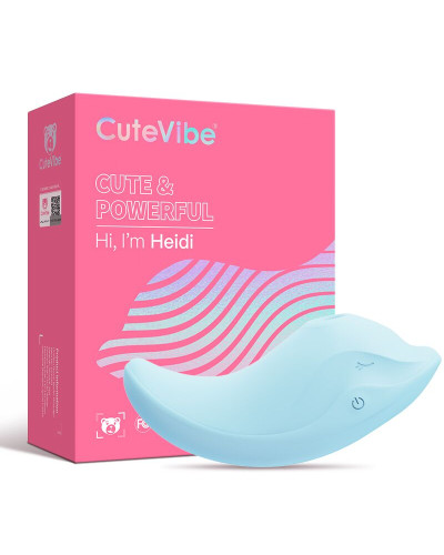 Вібратор та вакуумний стимулятор CuteVibe Heidi Blue - Фото №4