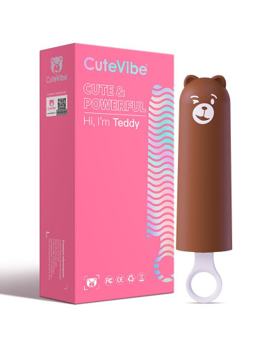 Вібратор CuteVibe Teddy Brown (Pink Dildo), реалістичний вібратор під виглядом морозива - Фото №5