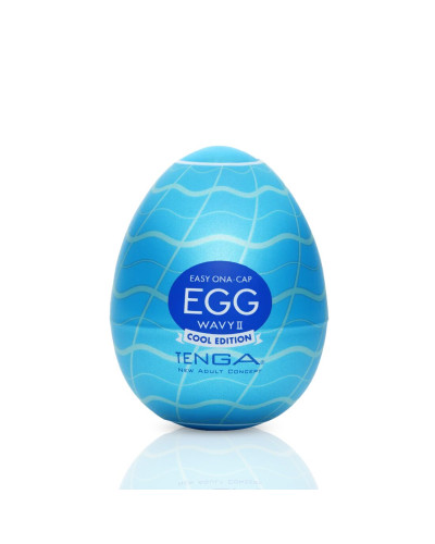 Мастурбатор-яйцо Tenga Egg Wavy II Cool с двойным волнистым рельефом и охлаждающим эффектом - Фото №1